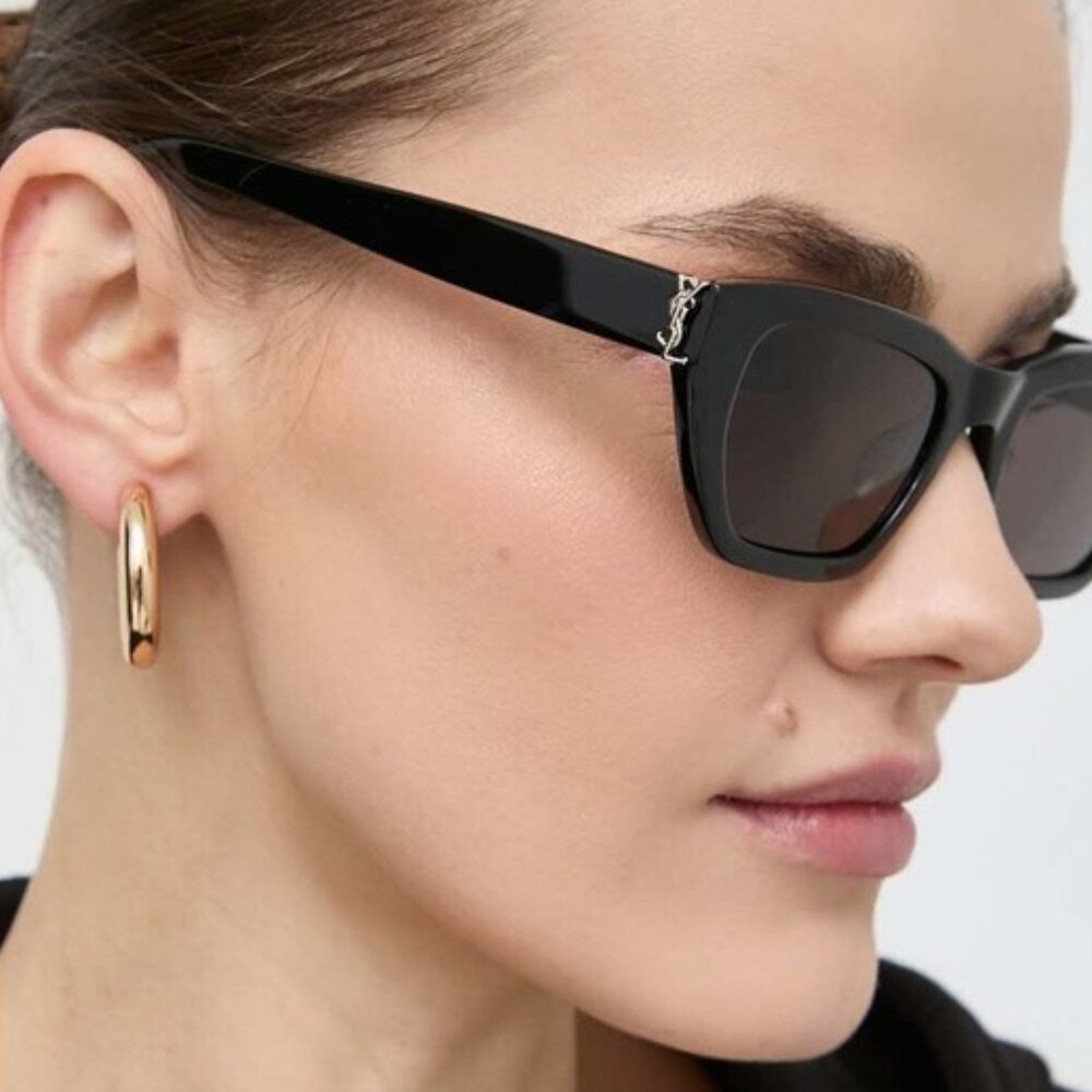 NEW SAINT LAURENT SUNGLASSES, WOMEN BLACK EYEWEAR SAINT LAURENT - Picture 4 of 5